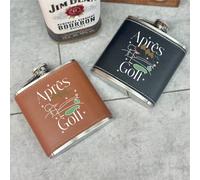 The Alphabet Gift Shop Apres Golf Hip Flask in Black The Alphabet Gift Shop Black