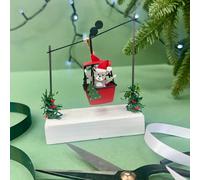 The Alphabet Gift Shop Cat In Cable Car Christmas Decoration in Red The Alphabet Gift Shop Red