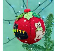 The Alphabet Gift Shop Cat Lover Felt Bauble in Red The Alphabet Gift Shop Red