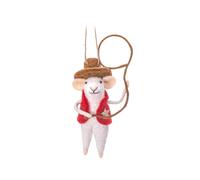 The Alphabet Gift Shop Cowboy Sheriff Mouse Felt Decoration in Red The Alphabet Gift Shop Red