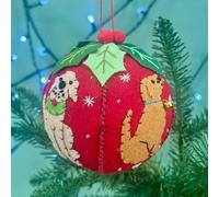 The Alphabet Gift Shop Dog Lover Felt Bauble in Red The Alphabet Gift Shop Red