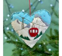 The Alphabet Gift Shop Fabric Heart Skiing Bauble in Blue The Alphabet Gift Shop Blue