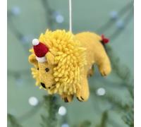 The Alphabet Gift Shop Felt Lion Christmas Bauble in Yellow The Alphabet Gift Shop Yellow
