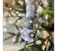 The Alphabet Gift Shop Felt Ratatouille Chef Mouse Decoration in Grey The Alphabet Gift Shop Grey