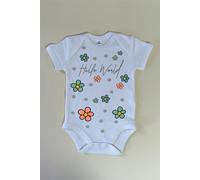 The Alphabet Gift Shop Girl's Hello World Flower Power Baby Vest in White | Size: 3-6 m The Alphabet Gift Shop White 3-6 m