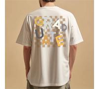 The Alphabet Gift Shop Men's Checkerboard Graduate Graphic T-Shirt in White | Size: Small The Alphabet Gift Shop White S