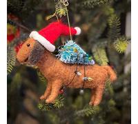 The Alphabet Gift Shop Sausage Dog Christmas Decoration in Brown The Alphabet Gift Shop Brown