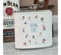 The Alphabet Gift Shop Skiing Fuel Hip Flask in White The Alphabet Gift Shop White