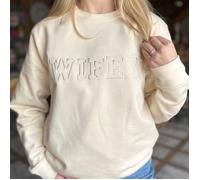 The Alphabet Gift Shop Women's Varsity Wifey Sweatshirt Jumper in Cream | Size: XL The Alphabet Gift Shop Cream XL