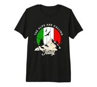 The Alps are Calling Italy Scenic Mountain Artwork Premium T-Shirt