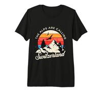 The Alps are Calling Switzerland Vintage Style Design Premium T-Shirt