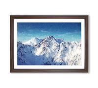 The Alps in Austria Framed Print | A2 Walnut Framed Wall Art | Ready to Hang | Modern Nature Picture | Living Room Bedroom Lounge Office