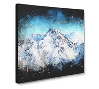 The Alps in Austria Paint Splash Canvas Print | Gallery Wrapped 30mm Frame Wall Art | 14x14 inches | Ready to Hang | Modern Picture | Living Room Bedroom Lounge Office