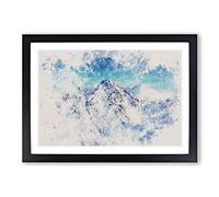 The Alps in Austria Watercolour Framed Print | A2 Black Framed Wall Art | Ready to Hang | Modern Historical Picture | Living Room Bedroom Lounge Office