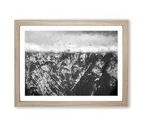 The Alps In Slovenia In Abstract Modern Art Framed Print | A2 Oak Framed Wall Art | Ready to Hang | Abstract Fantasy Picture | Living Room Bedroom Lounge Office