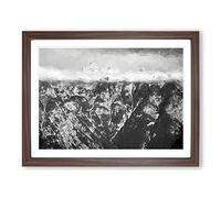 The Alps In Slovenia In Abstract Modern Art Framed Print | A3 Walnut Framed Wall Art | Ready to Hang | Abstract Fantasy Picture | Living Room Bedroom Lounge Office