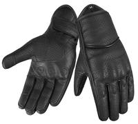 The AMA LOOK Leather Motorbike Gloves Men Women, Touchscreen Breathable Summer Motorcycle Gloves Riding Racing Gloves (Black, M)