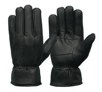 The AMA LOOK Men’s Soft Nappa Sheepskin Warm Winter Leather Gloves Fleece Lining Thinsulate Gloves (Black, M)