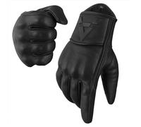 The AMA LOOK Premium Leather Motorbike Gloves, Knuckle Protector Touch Screen Compatible Motorcycle Gloves for Men (Black, S)
