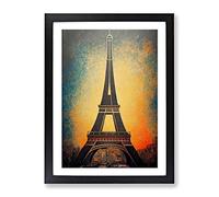 The Amazing Eiffel Tower Framed Print | A3 Black Framed Wall Art | Ready to Hang | Modern Cityscape Picture | Living Room Bedroom Lounge Office
