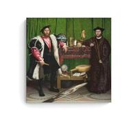 The Ambassadors 1533 by Hans Holbein The Younger - Northern Renaissance Wall Art Prints with Globe And Musical Instruments Unframe 12x12inch(30x30cm)