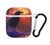 The American Crow Earphone Case Cover Compatible with AirPods 1&2 Shockproof Bluetooth Headset Case White-style