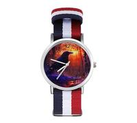 The American Crow Sport Watch for Men Women Nylon Strap Wrist Watch Analog Quartz Watch