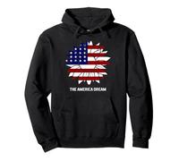 The American Dream American Flag Flower Mixed Patriotic Cool Pullover Hoodie