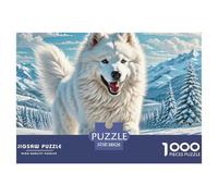 The American Eskimo Dog 1000 Piece Puzzles Adults Fun Challenging Creative Gift Adults for Kids Beautiful Decoration Jigsaw 38x26cm/1000pcs