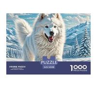 The American Eskimo Dog 1000 Pieces Jigsaw Puzzles Engaging Educational Games Jigsaw Puzzles Beautiful Decoration for Adults & Families 52x38cm/1000pcs