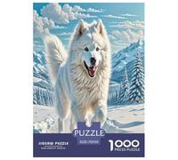The American Eskimo Dog Jigsaw Puzzles Puzzles for Adults Kids. 1000 Piece Whimsical Challenge Toy Educational Game Home Decoration for Adults& Kids Age 14 Years Up 70x50cm/1000pcs