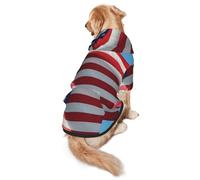 The American Flag in A Blue Sky Dog Hoodie for Medium and Large Dogs – Soft Polyester Pet Clothes, Suitable for All Seasons