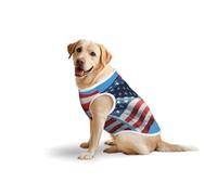 The American Flag in a Blue Sky Dog Pure Cotton Tshirts for Medium & Large Dogs,Breathable Stretchy Tank Top Sleeveless Vest Tee Shirt