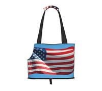 The American Flag in a Blue Sky Dog Purse Carrier,Pet Tote Bag, Bag for Small Dogs Cats Puppy