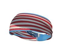 The American Flag in a Blue Sky Sports Sweatband, Unisex Headbands for Men and Women,Stretchy, Breathable, and Moisture-Wicking