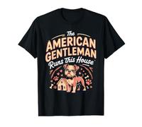 The American Gentleman Runs This House Boston Terrier Value Graphic T-Shirt