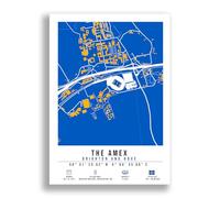 The Amex Falmer Stadium Map Minimalist A4/A3 Poster Photo Print Framed Gift Brighton & Hove Albion (A3 Poster Only)