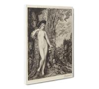 The Amorous Lion By Gustave Moreau Canvas Print | Gallery Wrapped 30mm Frame Wall Art | 24x16 inches | Ready to Hang | Classic Animals Picture | Living Room Bedroom Lounge Office