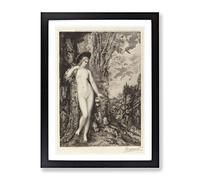 The Amorous Lion By Gustave Moreau Classic Painting Framed Wall Art Print, Ready to Hang Picture for Living Room Bedroom Home Office Décor, Black A3 (34 x 46 cm)