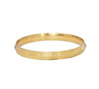 The Amritsar Store Brass 6 mm Thickness Lines Designer Panjabi Golden Colour Kada for Men, 2.6, Brass, no gemstone