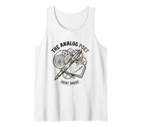 THE Analog Poet | Fountain Pen & Book Retro Badge Design Tank Top