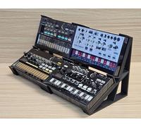 The Analog Source 2 Tier Black Desktop Stand Holds 4 Korg Volca Beats Bass FM Keys Nubass Loop Sample Synthesizer Mixer Drum Rhythm Machine Sampler