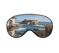 The Ancient Castle and The Sails Sleep Mask Eye Mask for Sleeping Breathable Blackout Sleeping Masks with Adjustable Strap Soft Eye Cover Comfortable Blindfold Eyeshade for Night Sleeping Travel Nap