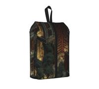 The Ancient Library Printed Travel Shoe Storage Bag Waterproof Jacquard Fabric is Lightweight, with Strong Handle and Central Zipper.