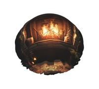 The ancient magic furnace Reusable shower cap - double-layer waterproof, elastic, environmentally friendly daily use shower cap