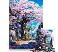 The Ancient Sakura Tree Jigsaw Puzzles for Adults 1000 Pieces Brain Challenge Toy Quiet Fun Precise Cut Wall Art Decor (50x75cm)