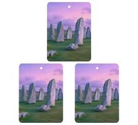 The Ancient Stone Circle of Callanish Islands 3 Pcs Automotive Air Fresheners Mirror Aromatherapy Tablets Ornament Car Fragrance Scented Cards Square