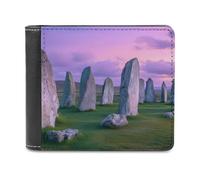 The Ancient Stone Circle of Callanish Islands Bi-fold Men's Wallets with 6 Card Slots Slim Travel Purse Leather Money Clip