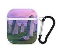 The Ancient Stone Circle of Callanish Islands Compatible with Airpod 1/2 Case PC Scratch-Resistant Drop-Proof Protective Cover with Keychain White-style