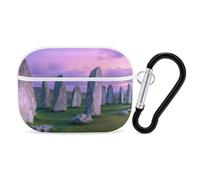The Ancient Stone Circle of Callanish Islands Compatible with Airpod Pro Case PC Scratch-Resistant Drop-Proof Protective Cover with Keychain White-style